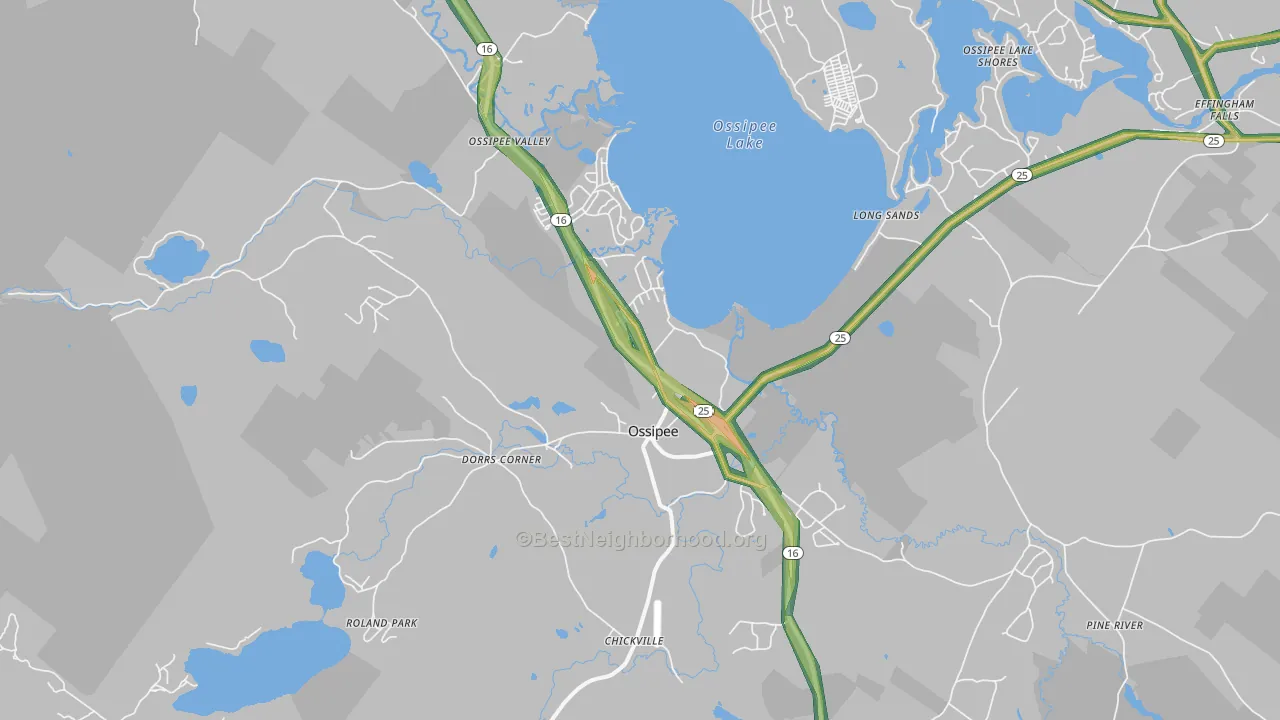 03814, NH Map of Noise Levels in 03814