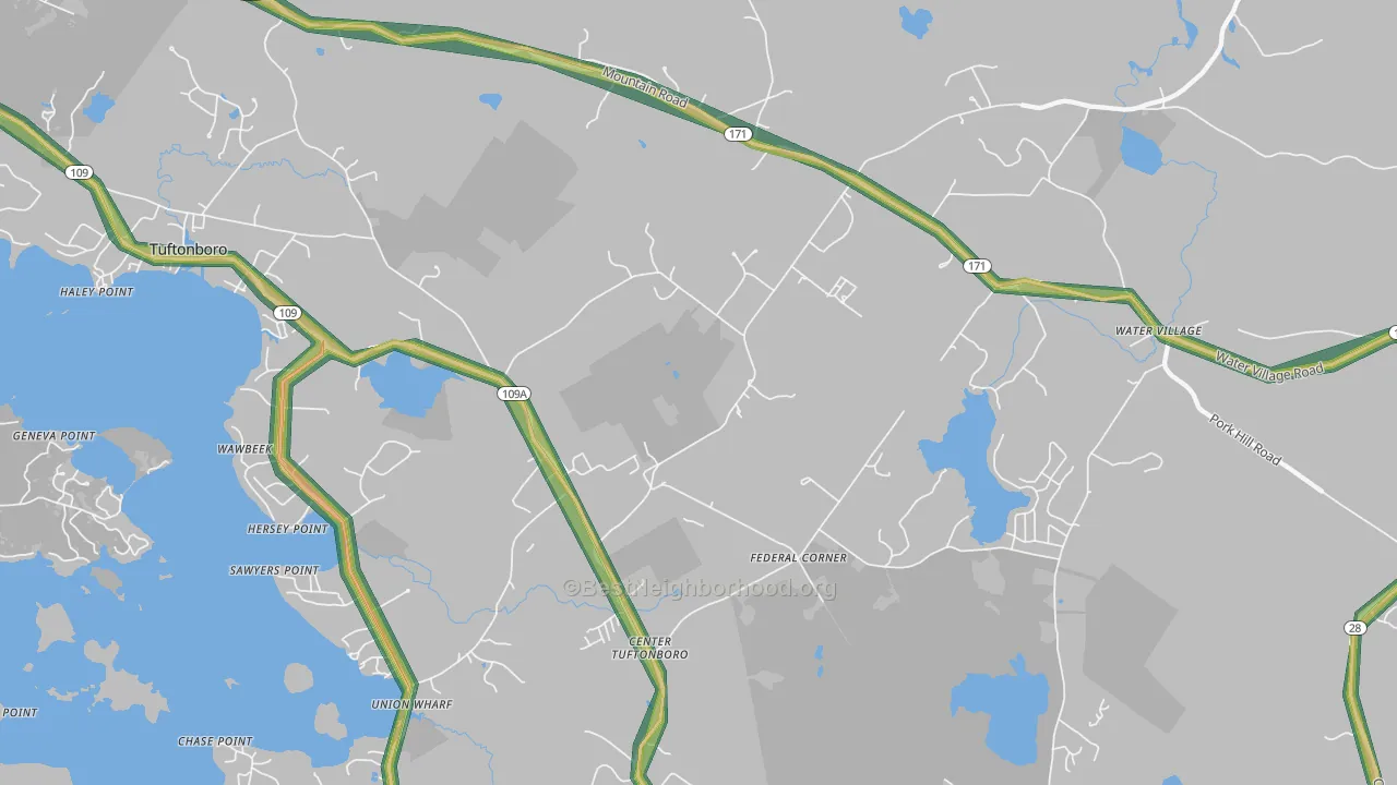 03816, NH Map of Noise Levels in 03816