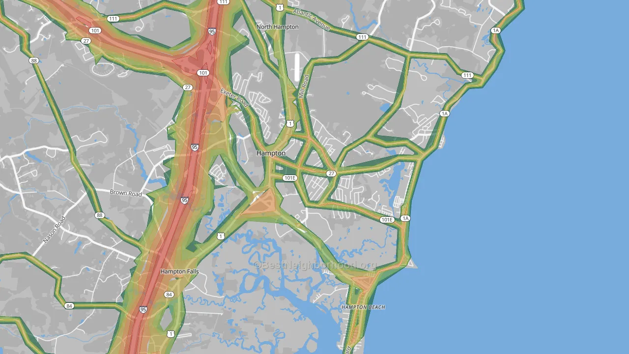 03842, NH Map of Noise Levels in 03842