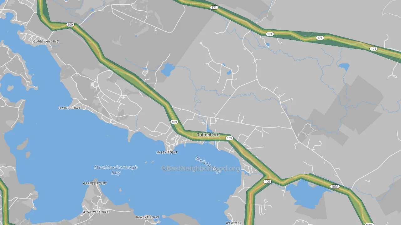 03850, NH Map of Noise Levels in 03850