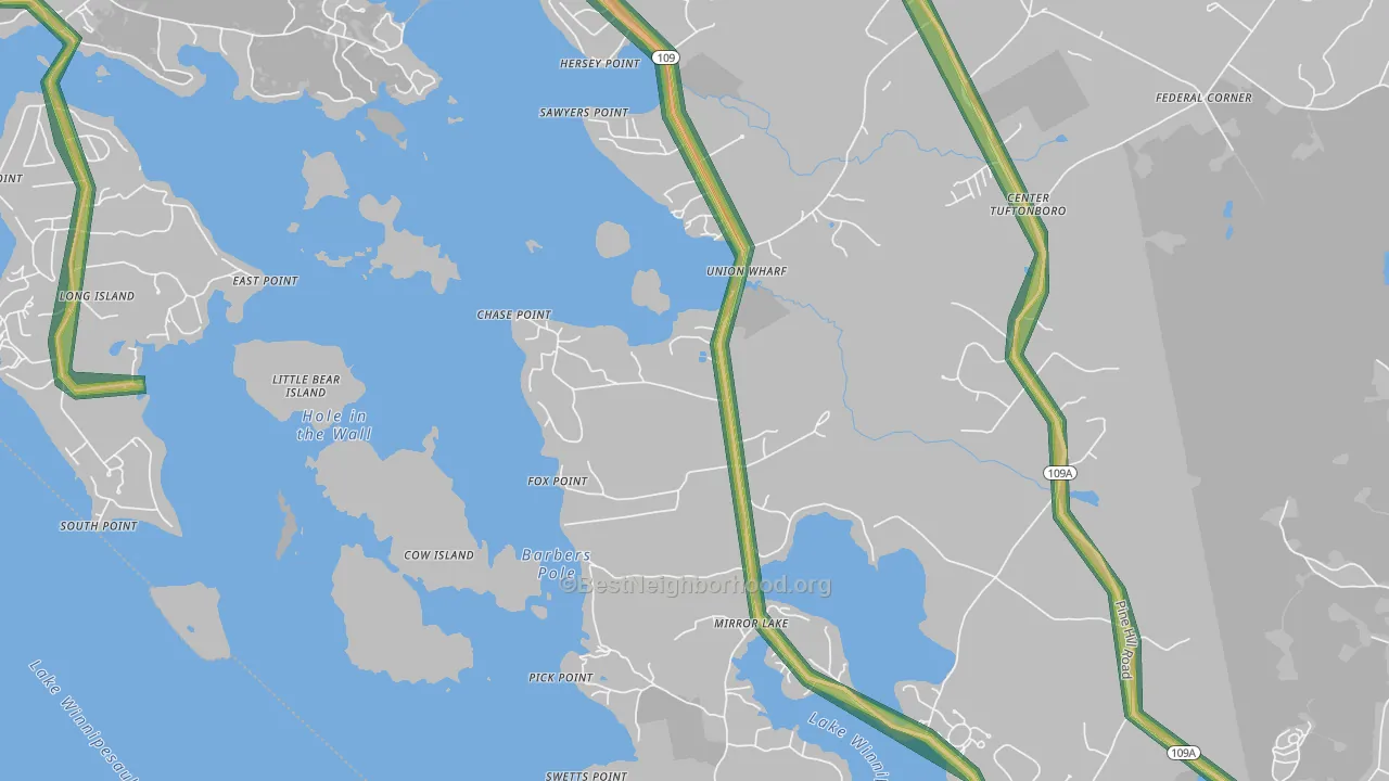 03853, NH Map of Noise Levels in 03853
