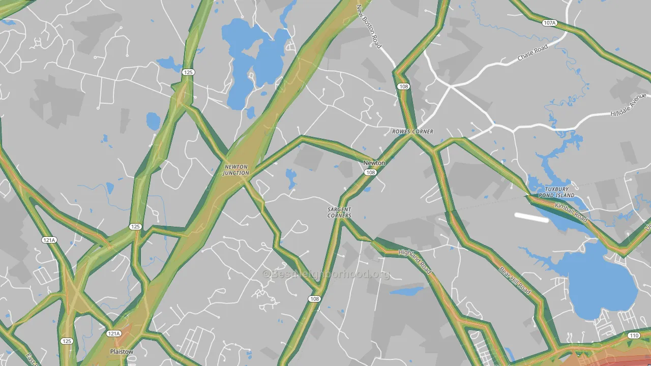 03858, NH Map of Noise Levels in 03858
