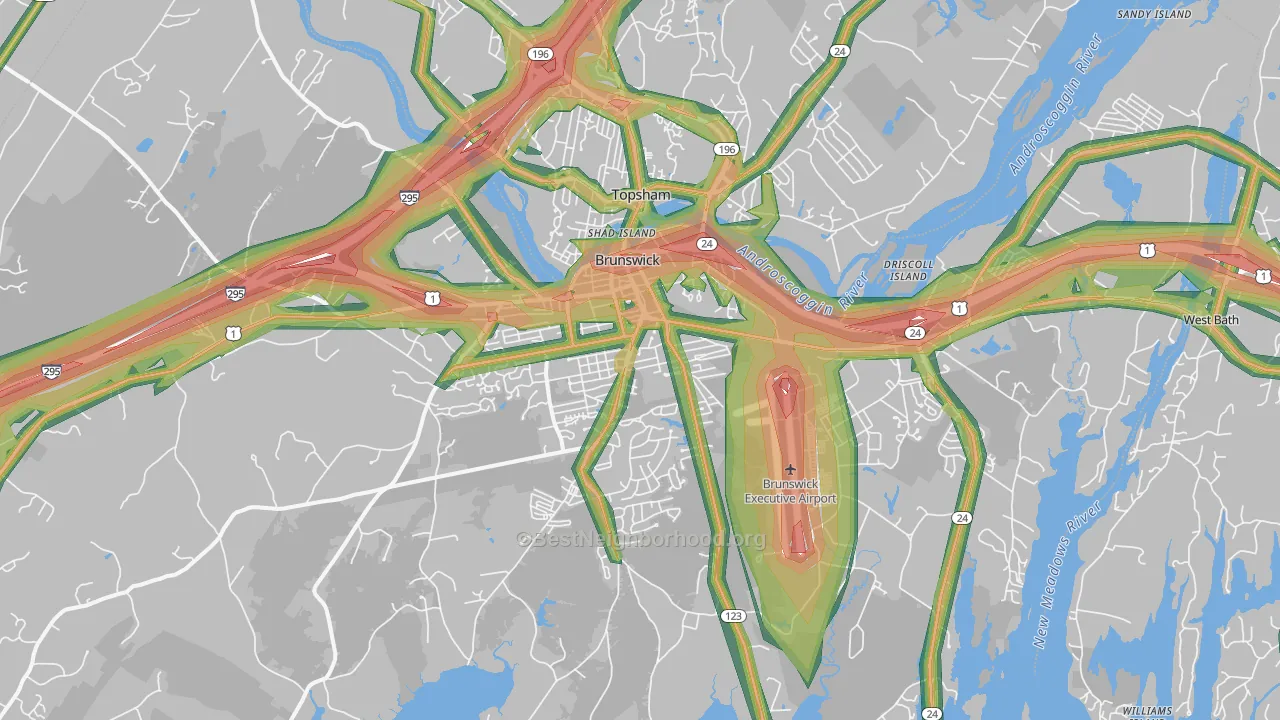 04011, ME Map of Noise Levels in 04011