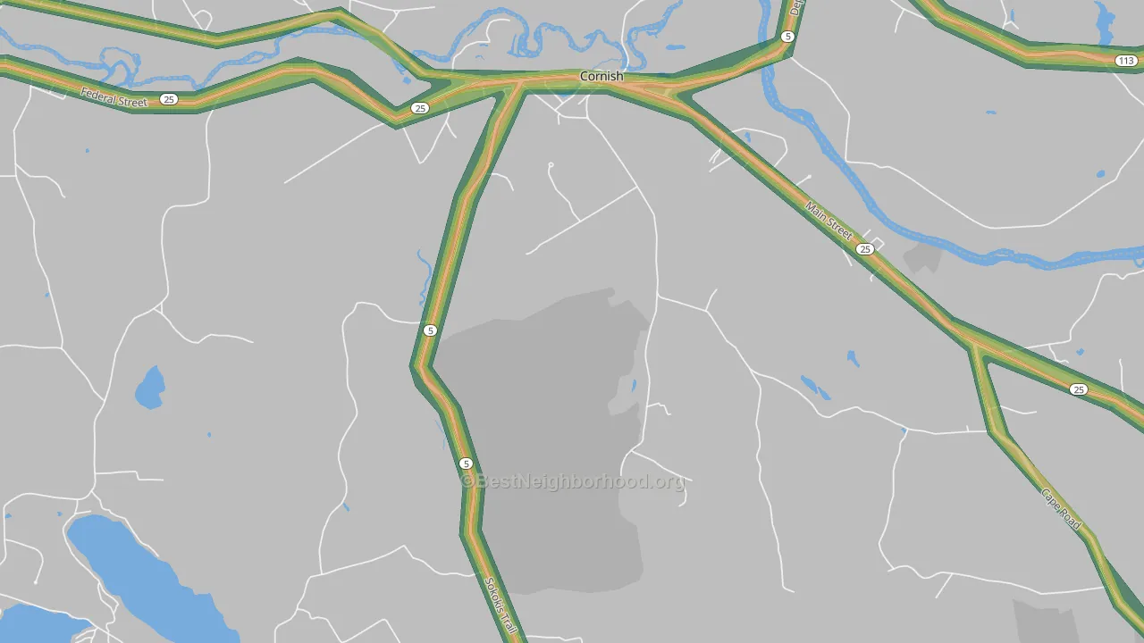 04020, ME Map of Noise Levels in 04020