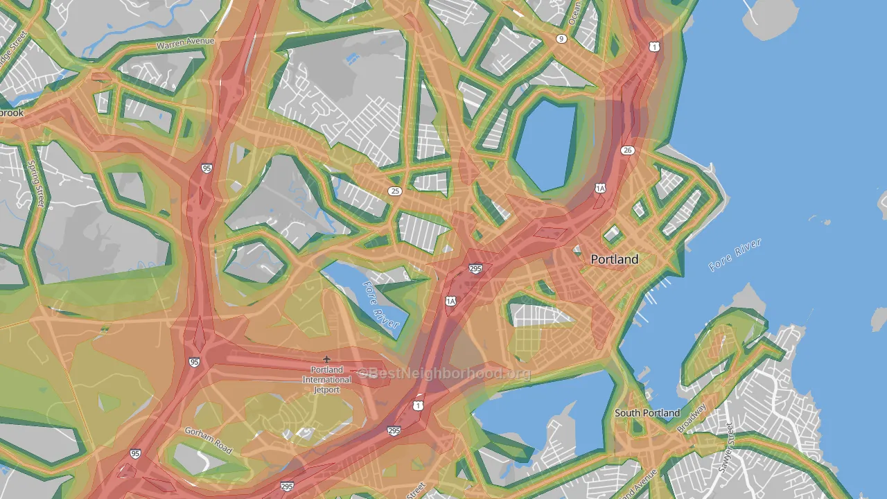 04102, ME Map of Noise Levels in 04102