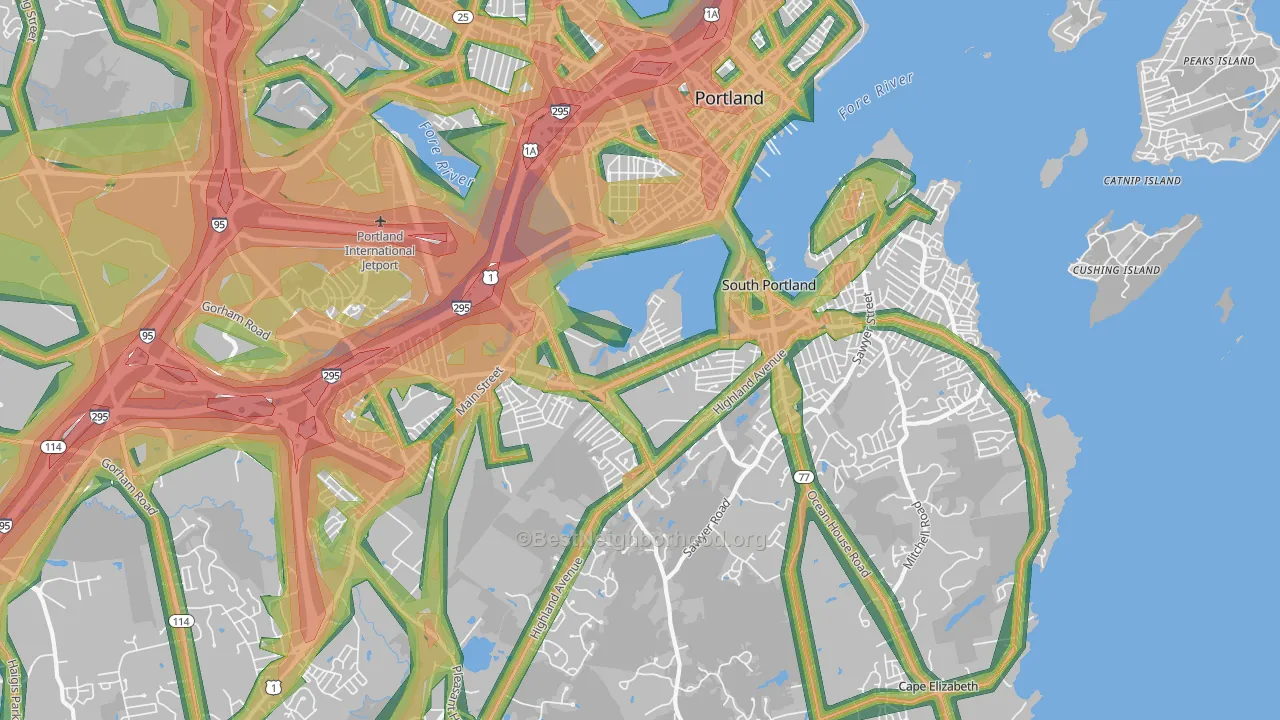 04106, ME Map of Noise Levels in 04106