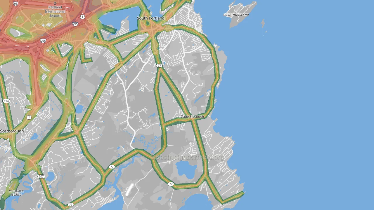 04107, ME Map of Noise Levels in 04107