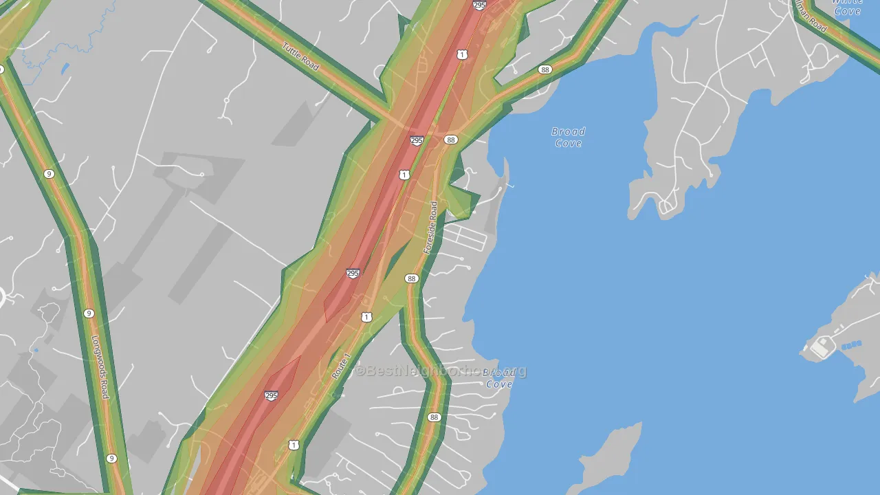 04110, ME Map of Noise Levels in 04110