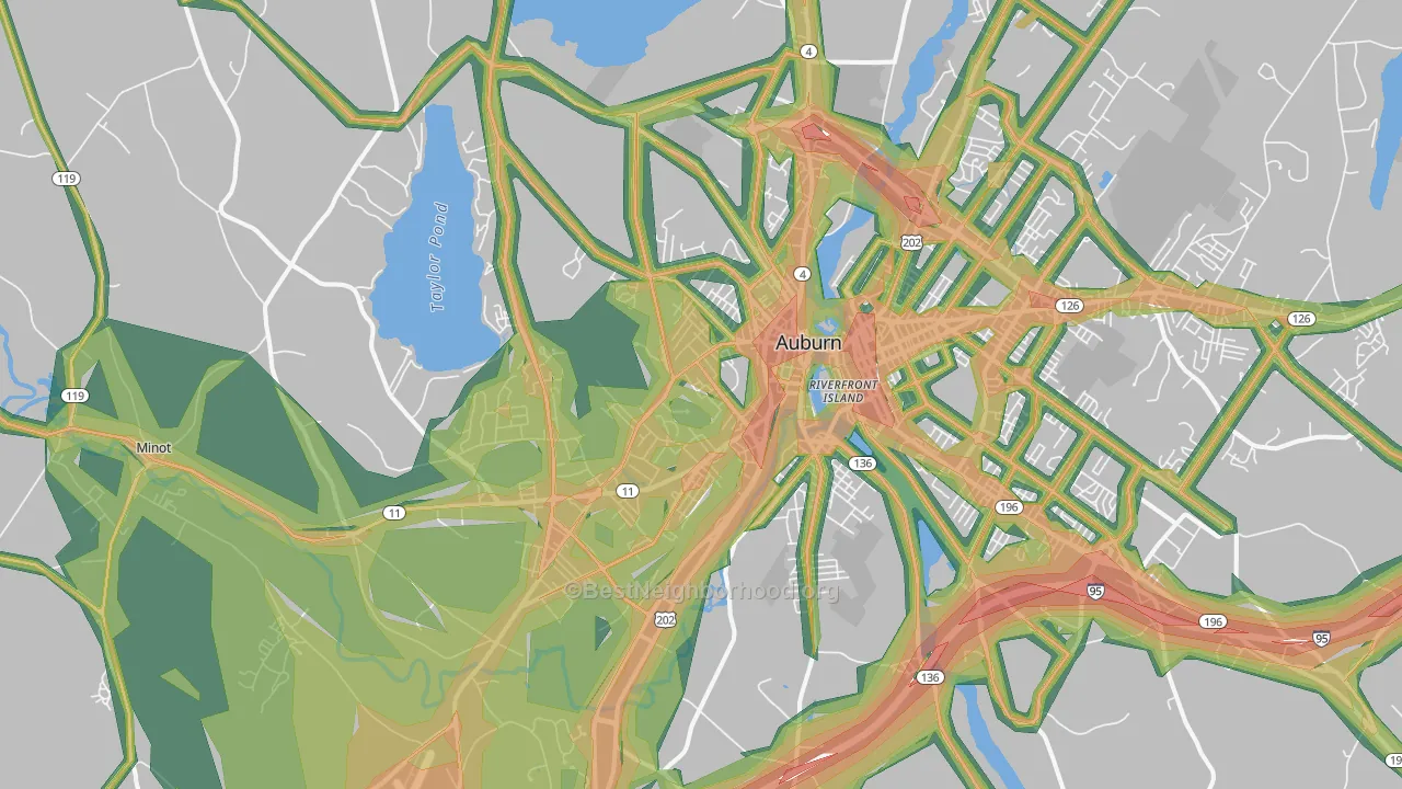 04210, ME Map of Noise Levels in 04210