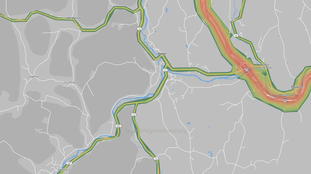 05032, VT Map of Noise Levels in 05032