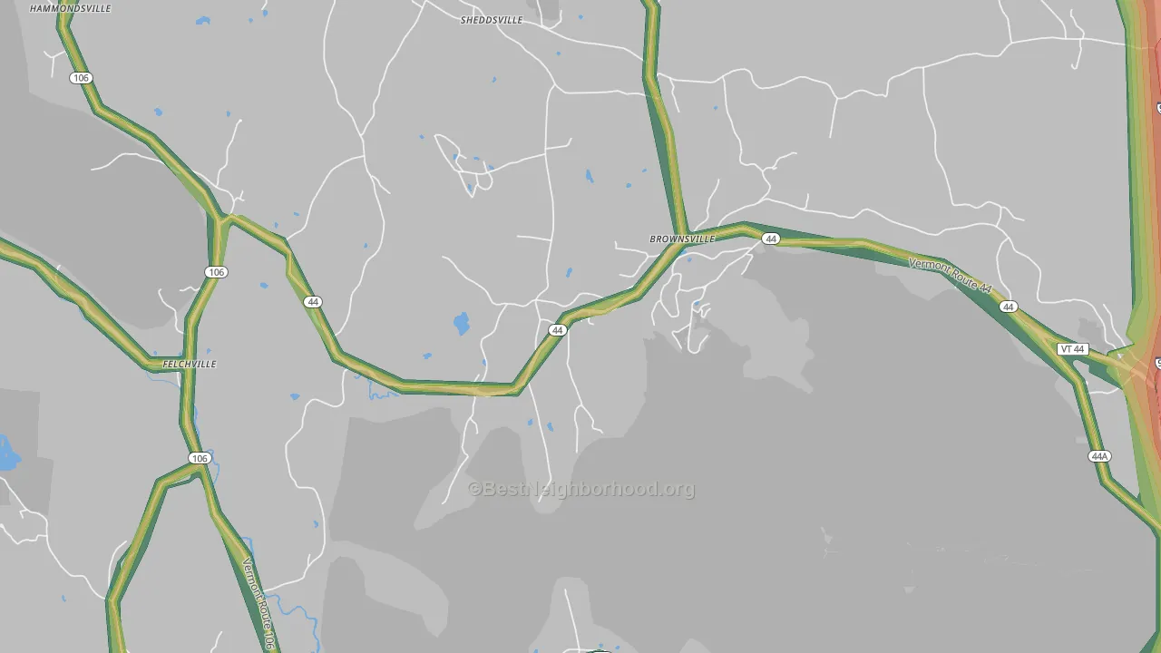 05037, VT Map of Noise Levels in 05037