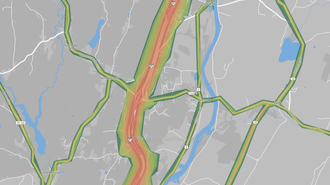 05043, VT Map of Noise Levels in 05043