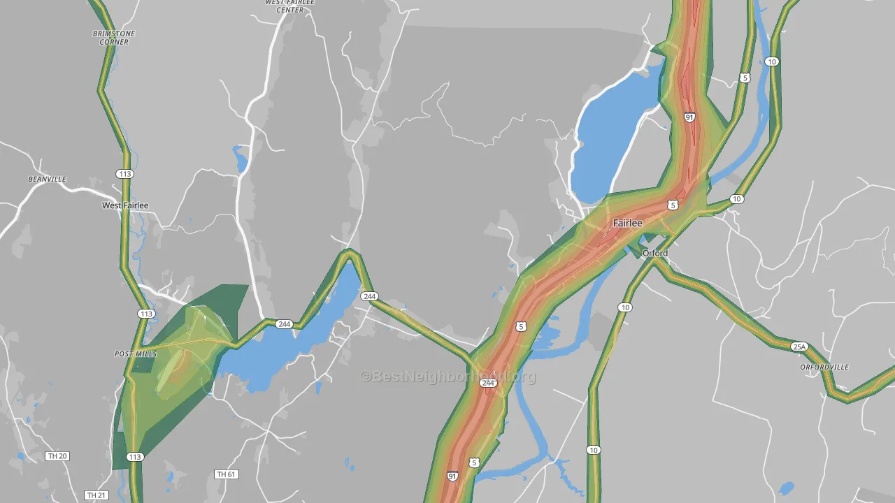 05045, VT Map of Noise Levels in 05045