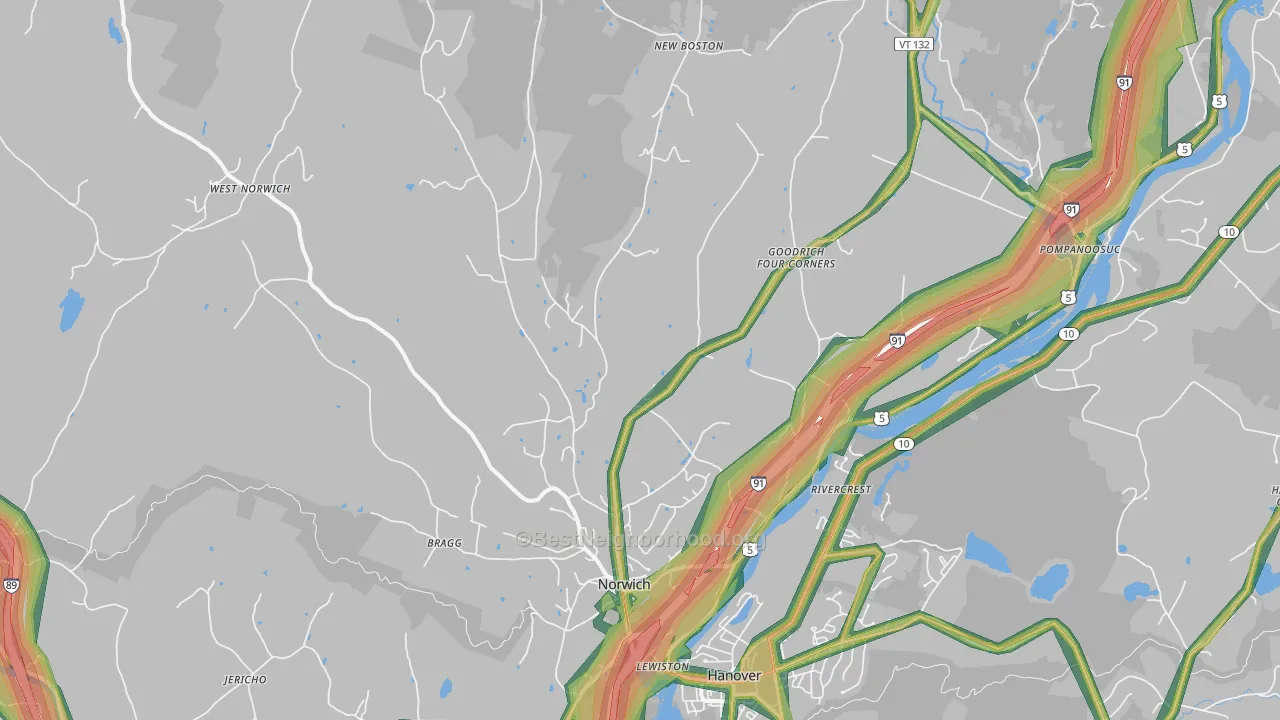 05055, VT Map of Noise Levels in 05055