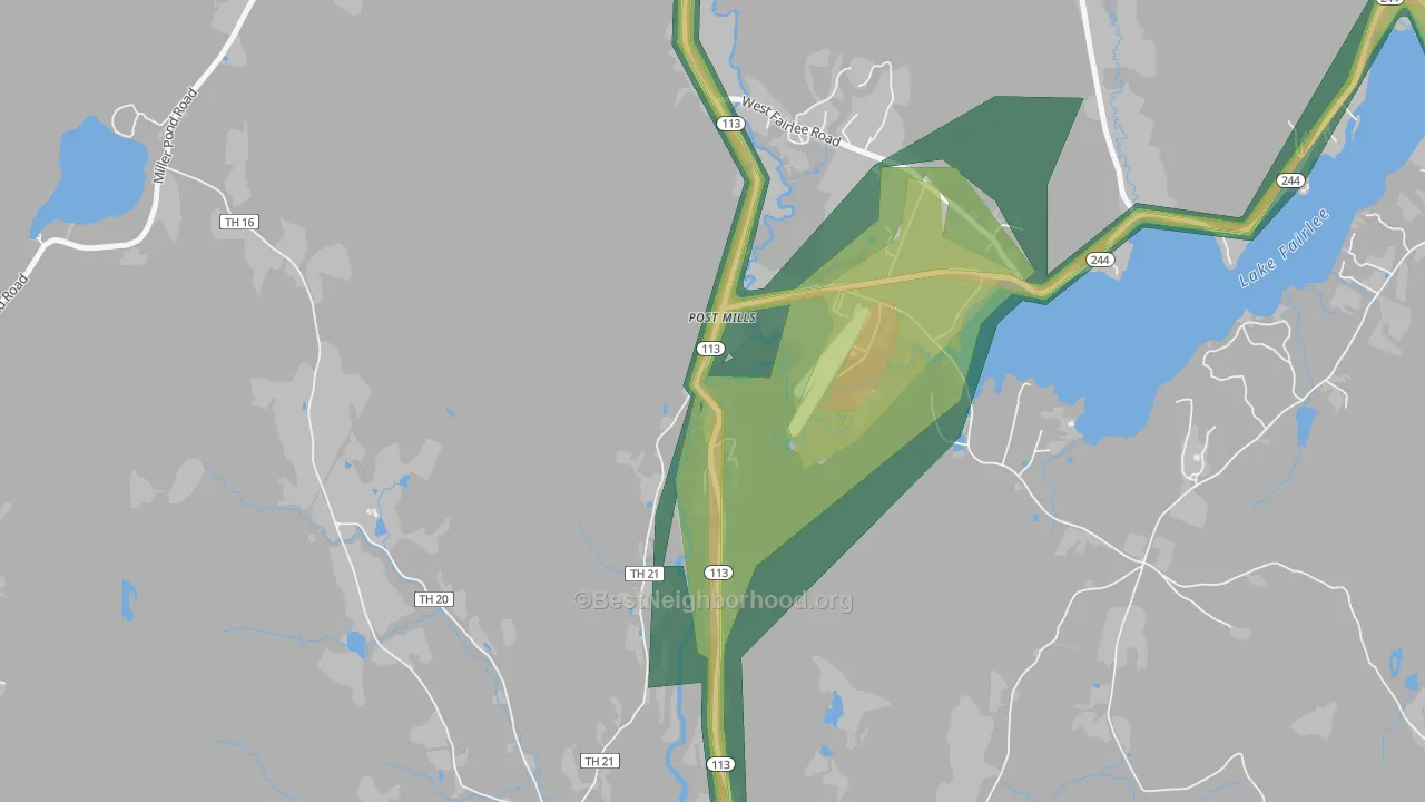 05058, VT Map of Noise Levels in 05058