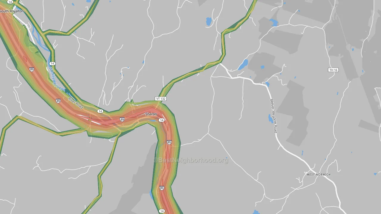 05065, VT Map of Noise Levels in 05065
