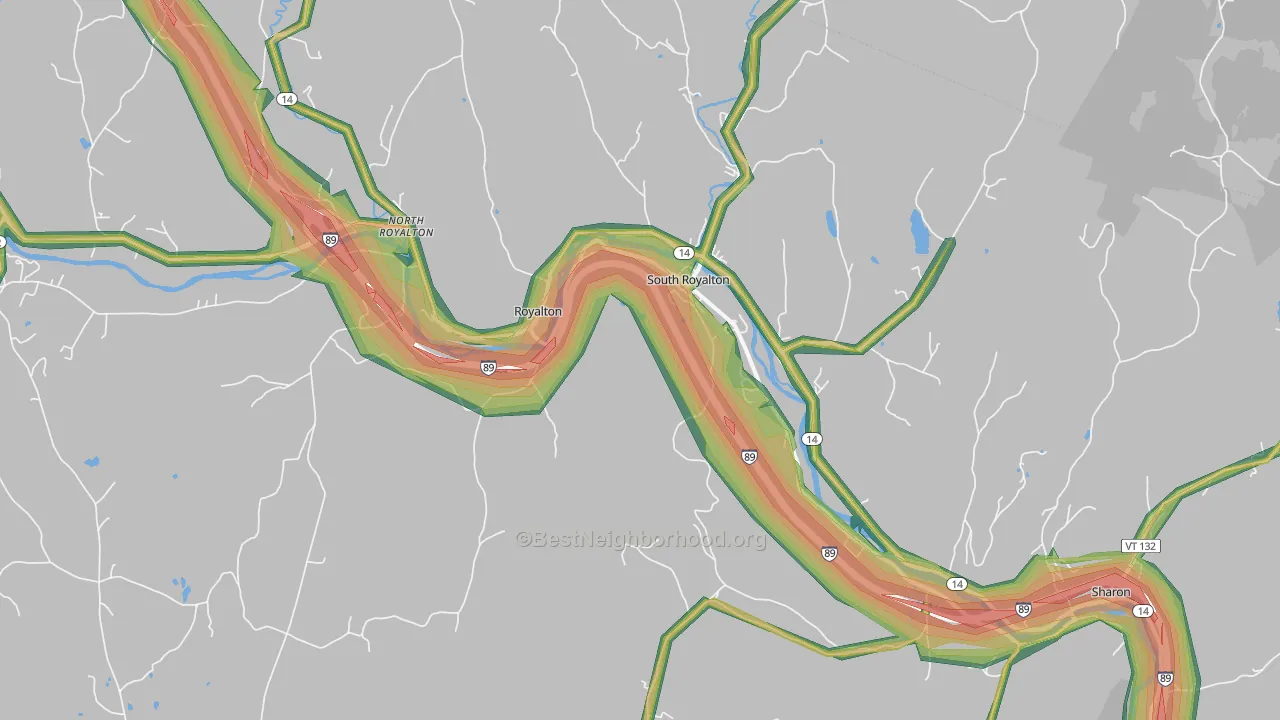 05068, VT Map of Noise Levels in 05068