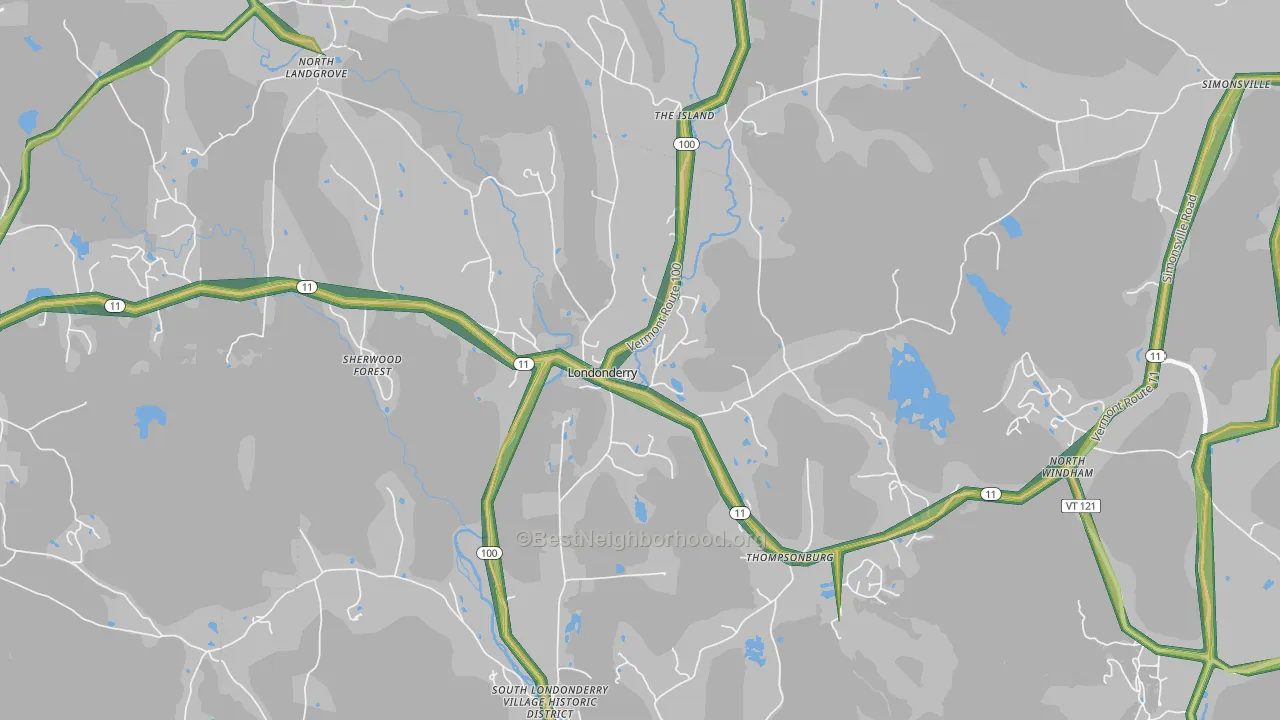 05148, VT Map of Noise Levels in 05148