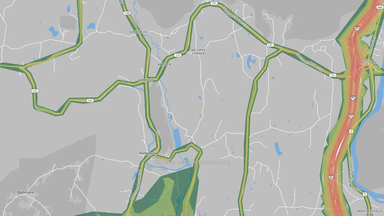 05151, VT Map of Noise Levels in 05151