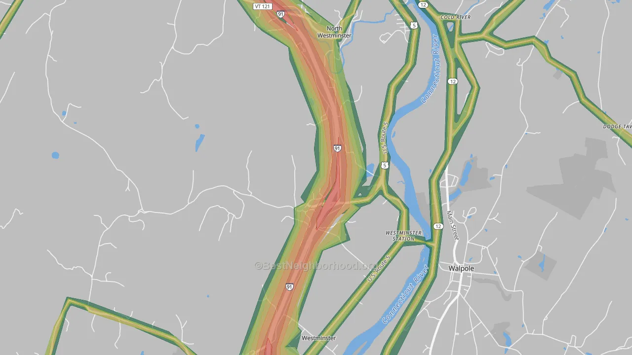 05158, VT Map of Noise Levels in 05158