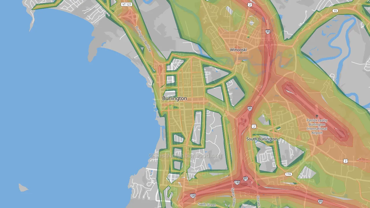 05401, VT Map of Noise Levels in 05401