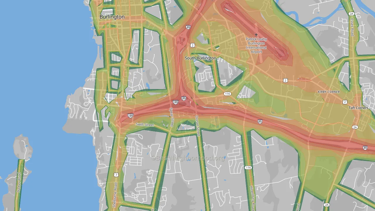 05403, VT Map of Noise Levels in 05403