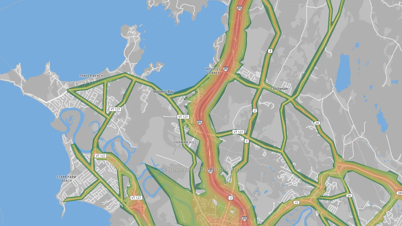 05446, VT Map of Noise Levels in 05446