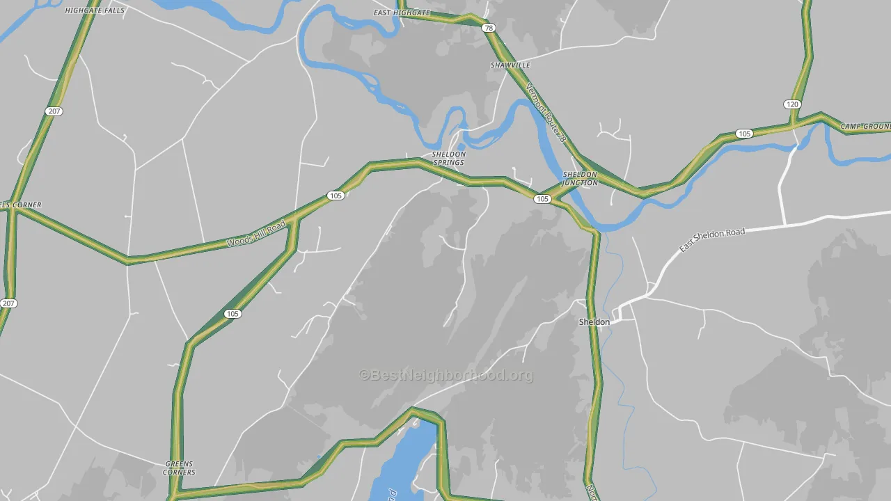 05483, VT Map of Noise Levels in 05483