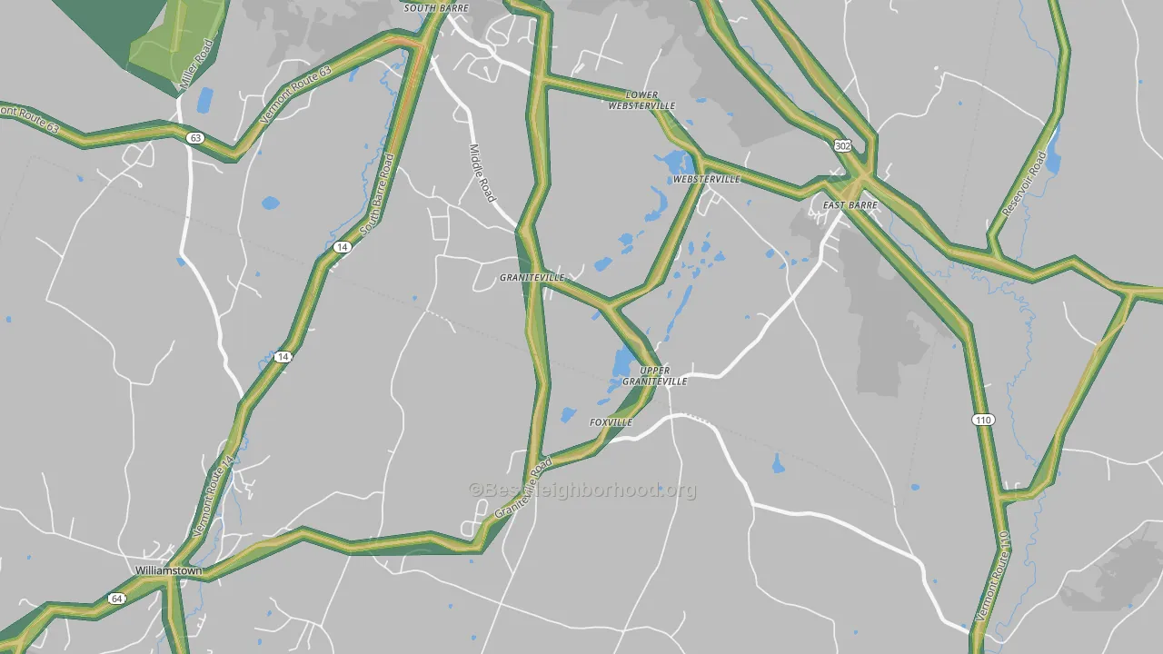 05654, VT Map of Noise Levels in 05654