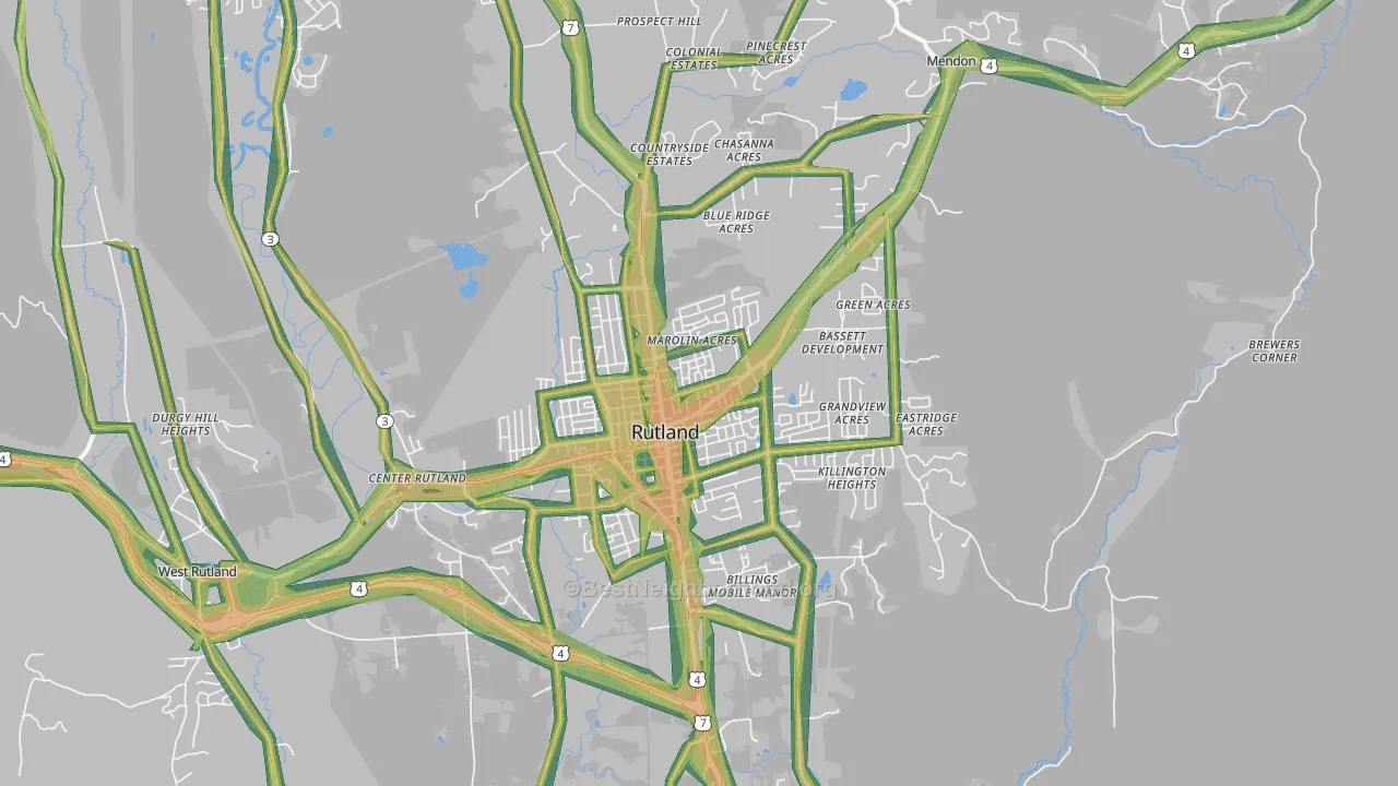 05701, VT Map of Noise Levels in 05701