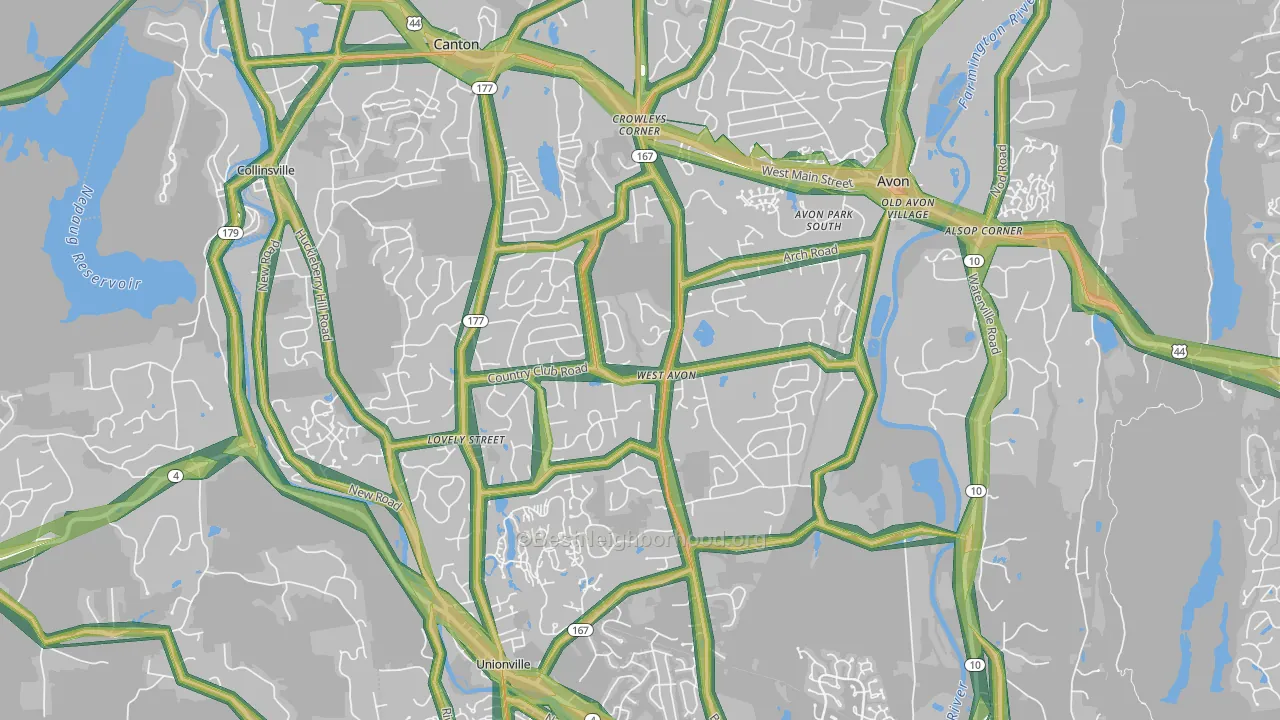 06001, CT Map of Noise Levels in 06001