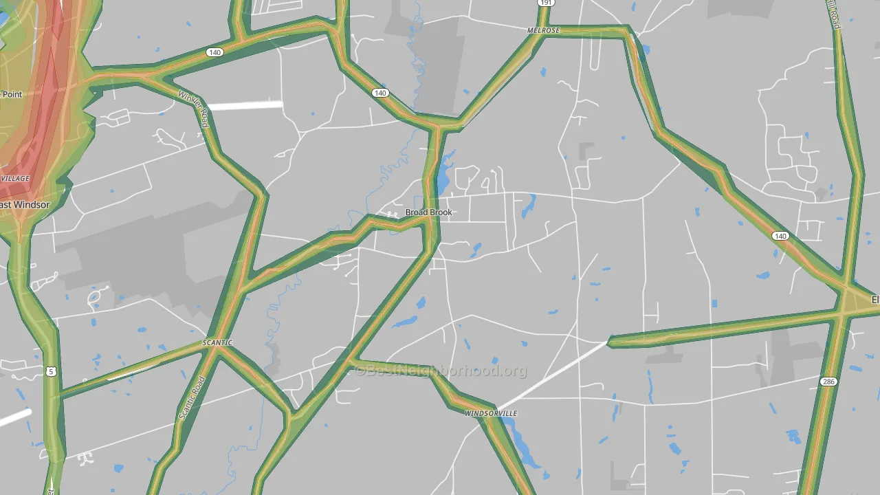 06016, CT Map of Noise Levels in 06016