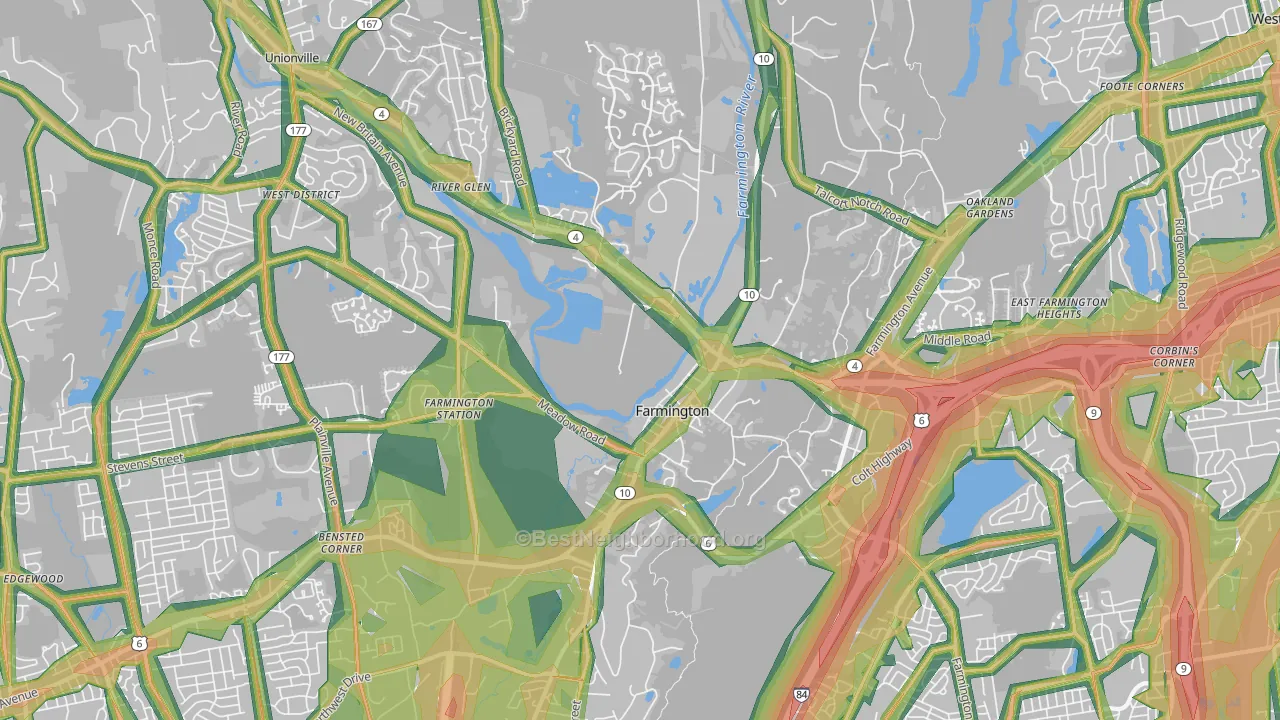 06032, CT Map of Noise Levels in 06032