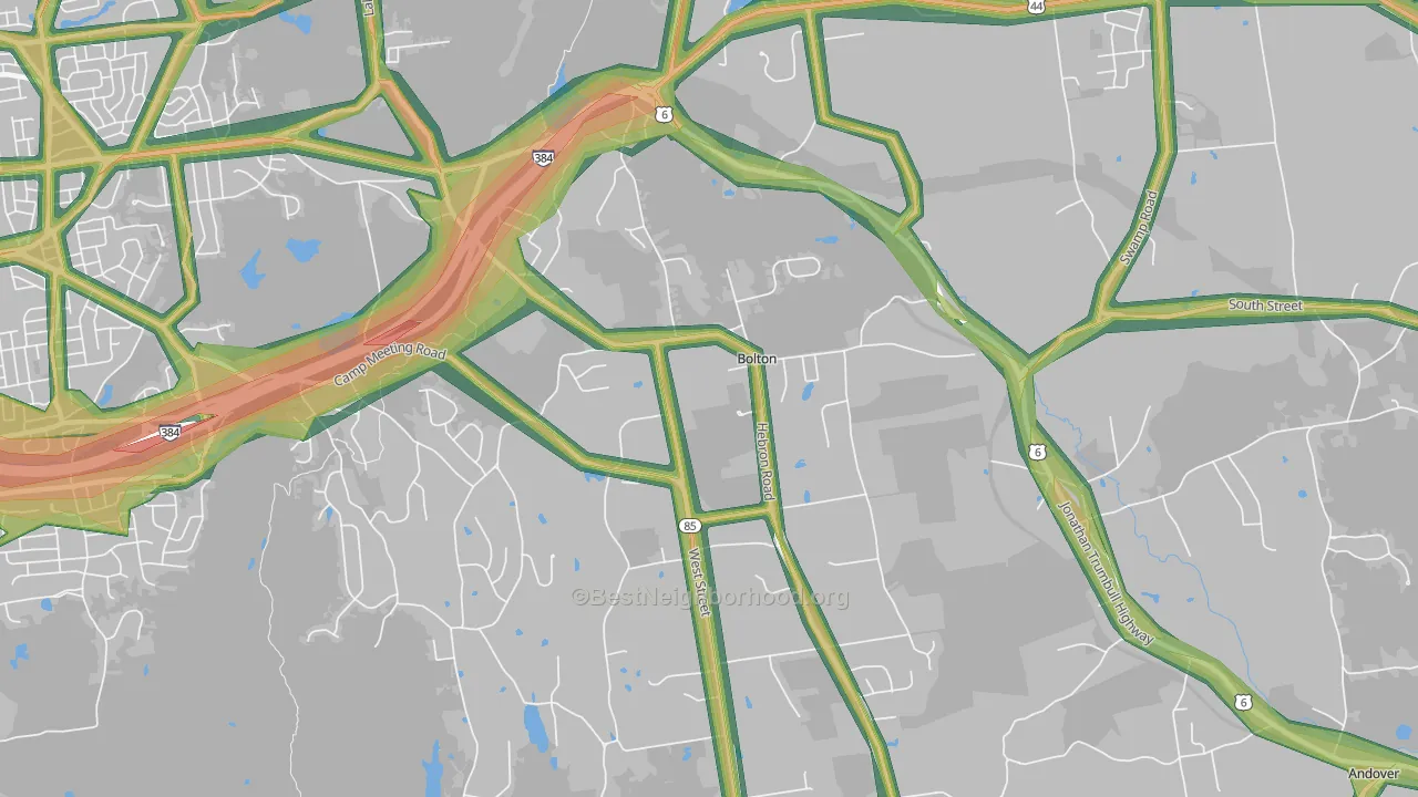 06043, CT Map of Noise Levels in 06043