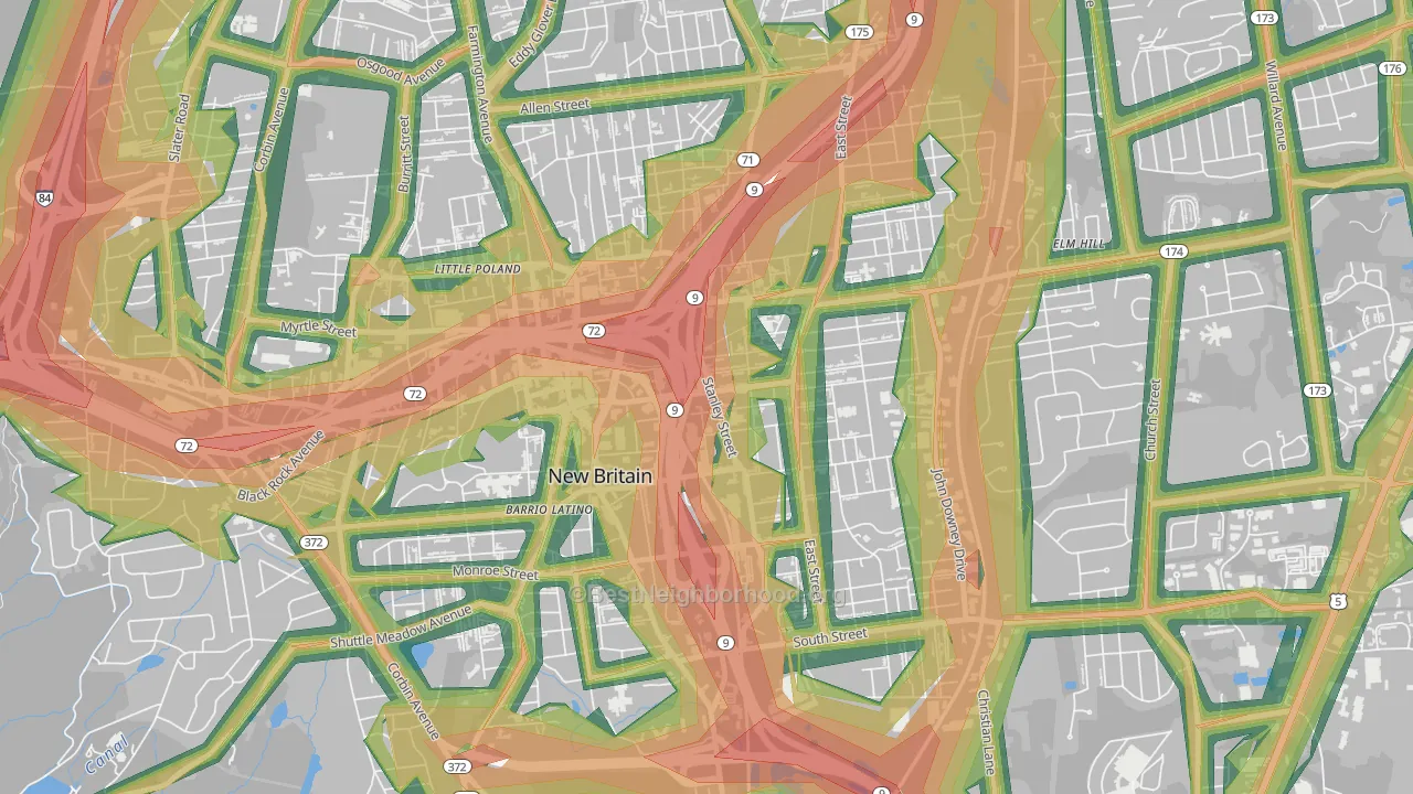 06051, CT Map of Noise Levels in 06051
