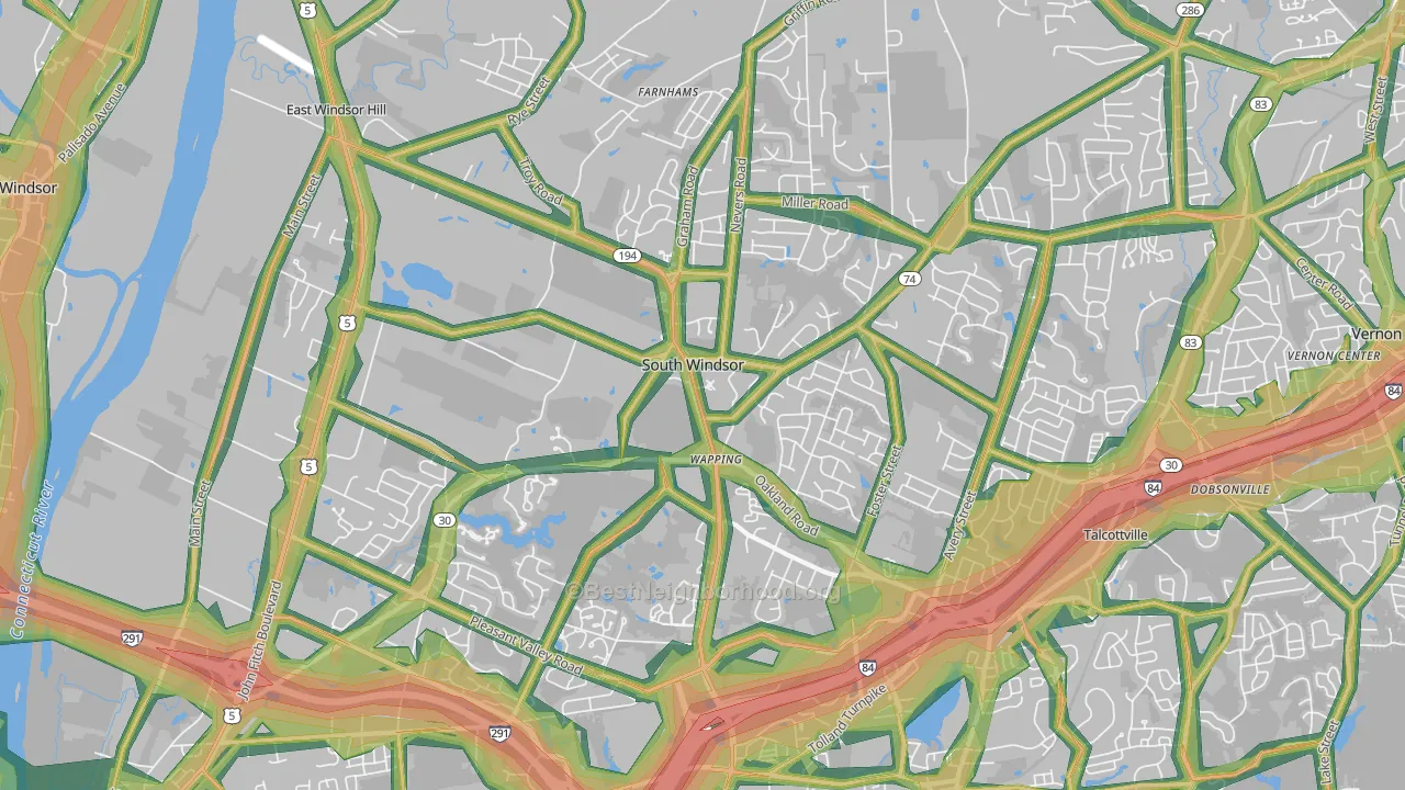 06074, CT Map of Noise Levels in 06074