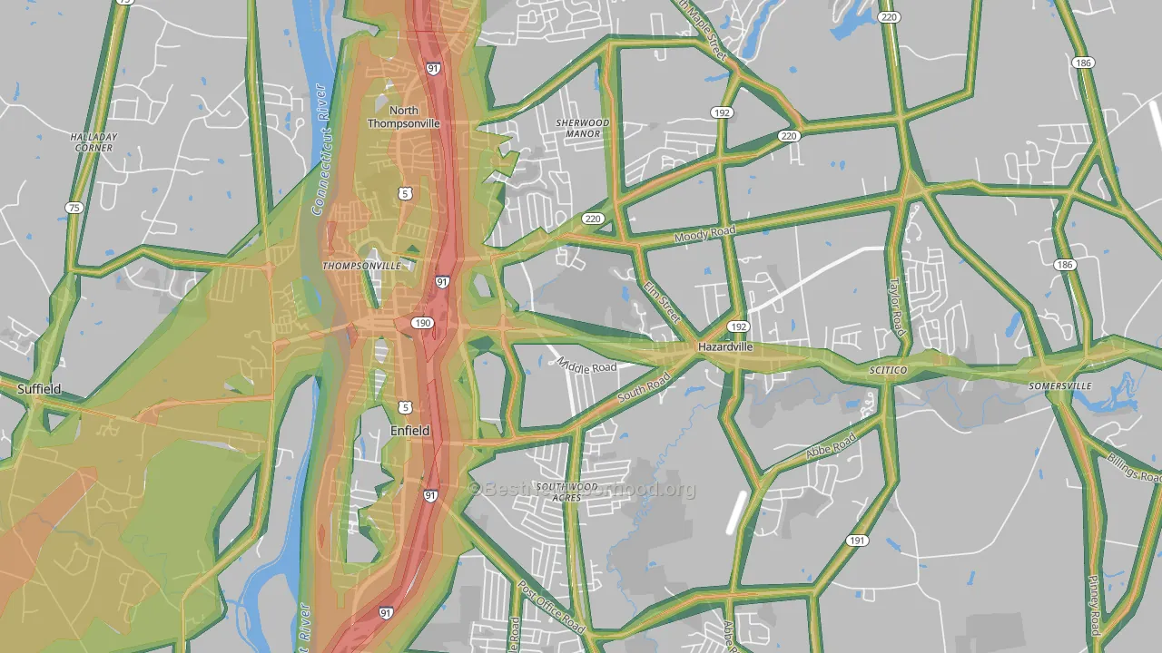 06082, CT Map of Noise Levels in 06082
