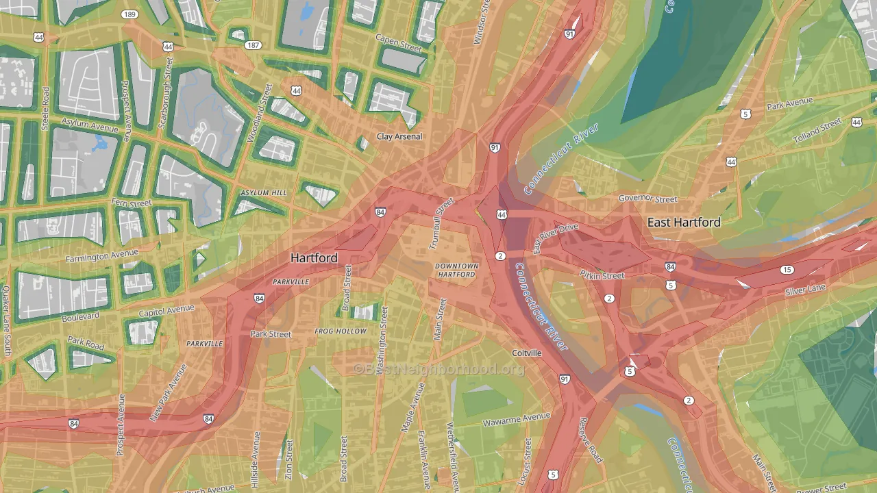 06103, CT Map of Noise Levels in 06103