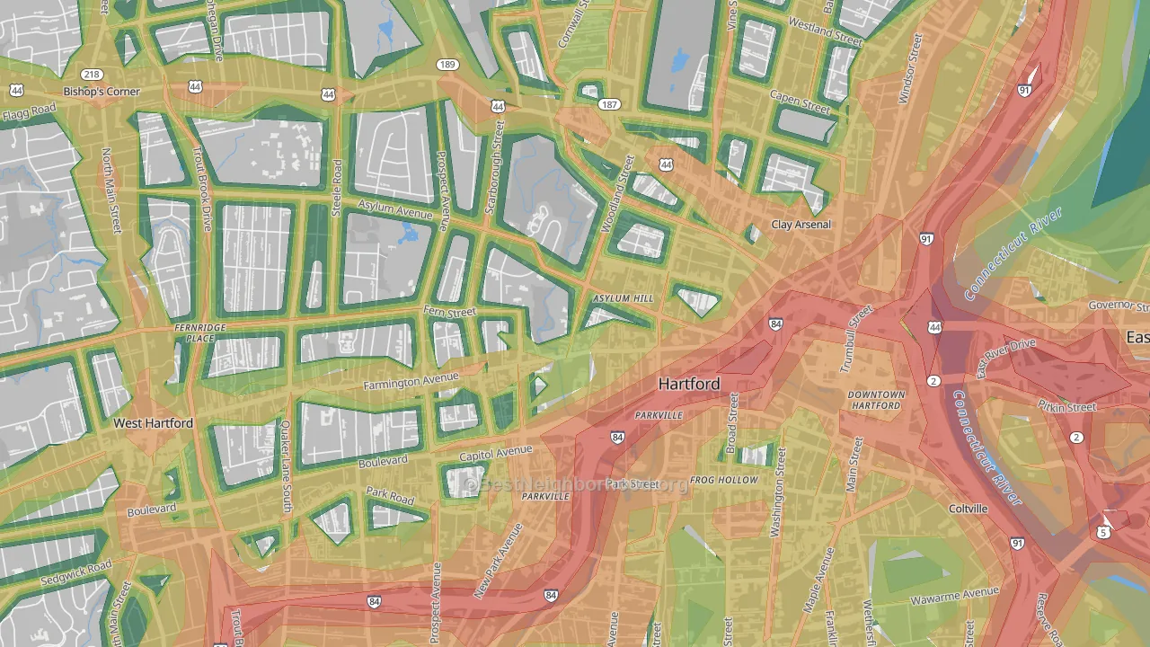 06105, CT Map of Noise Levels in 06105