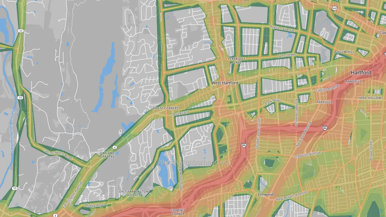 06107, CT Map of Noise Levels in 06107