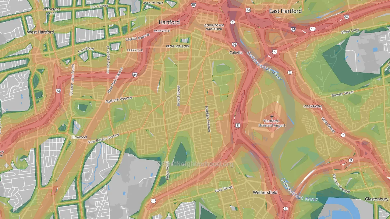 06114, CT Map of Noise Levels in 06114