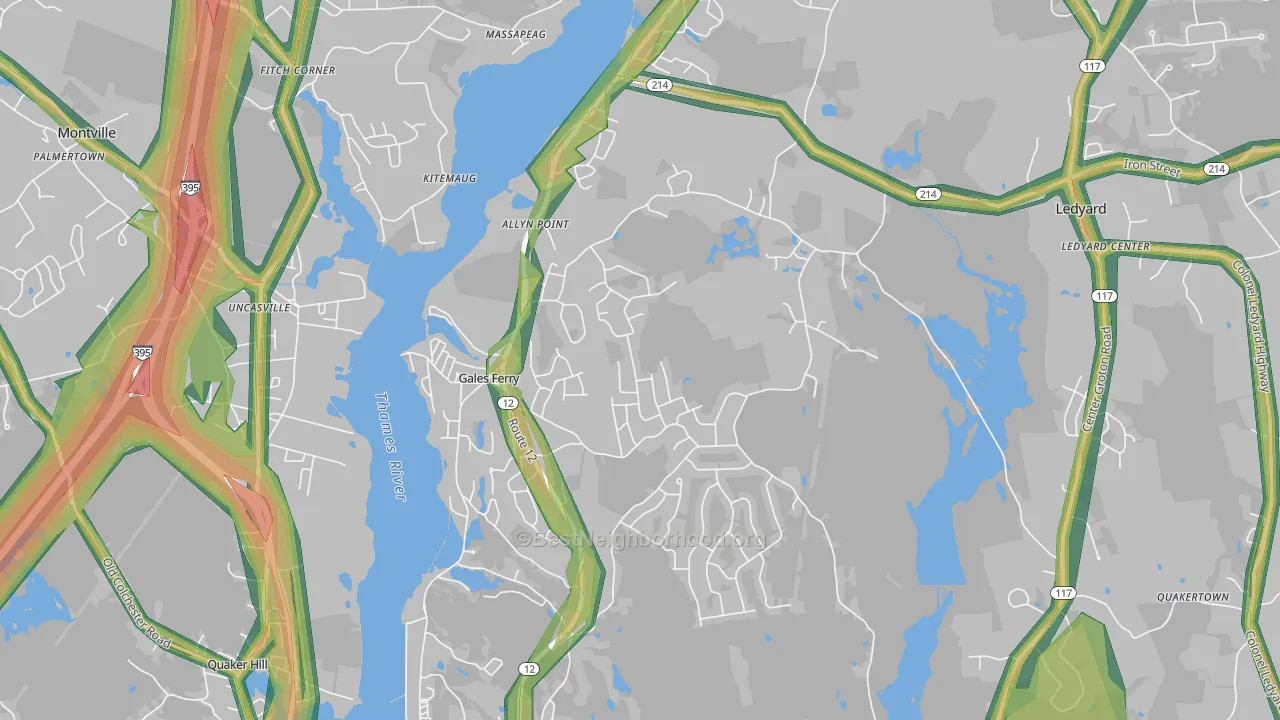 06335, CT Map of Noise Levels in 06335