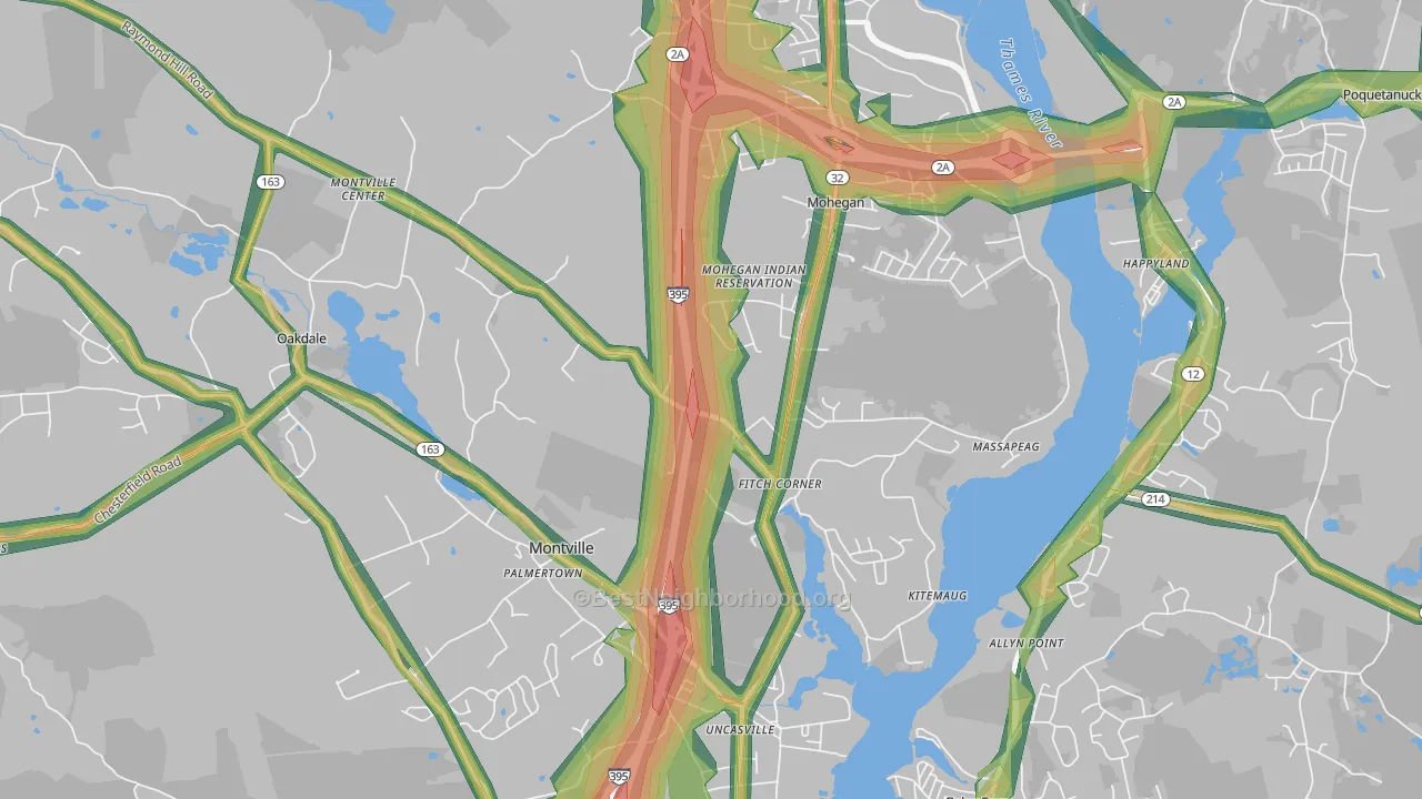 06382, CT Map of Noise Levels in 06382