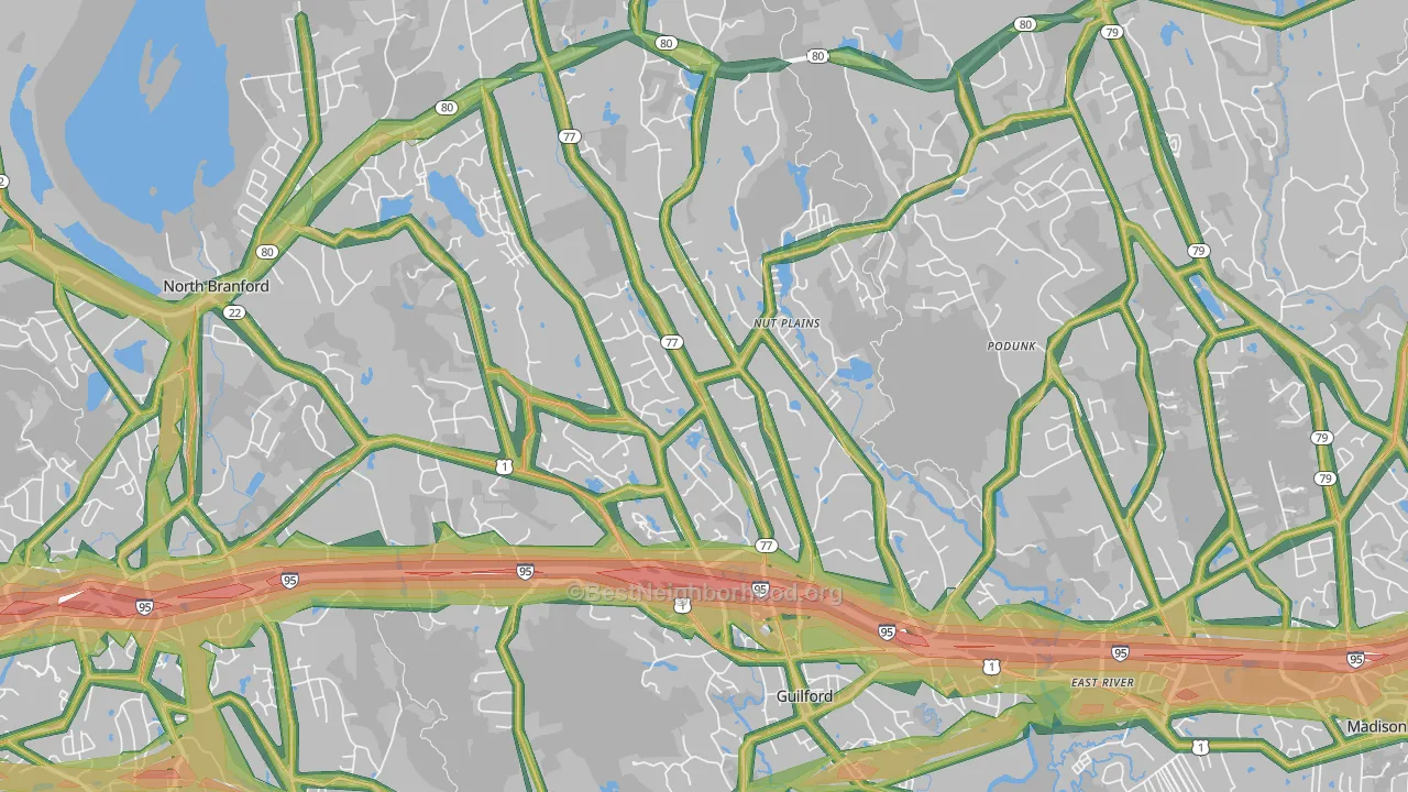 06437, CT Map of Noise Levels in 06437