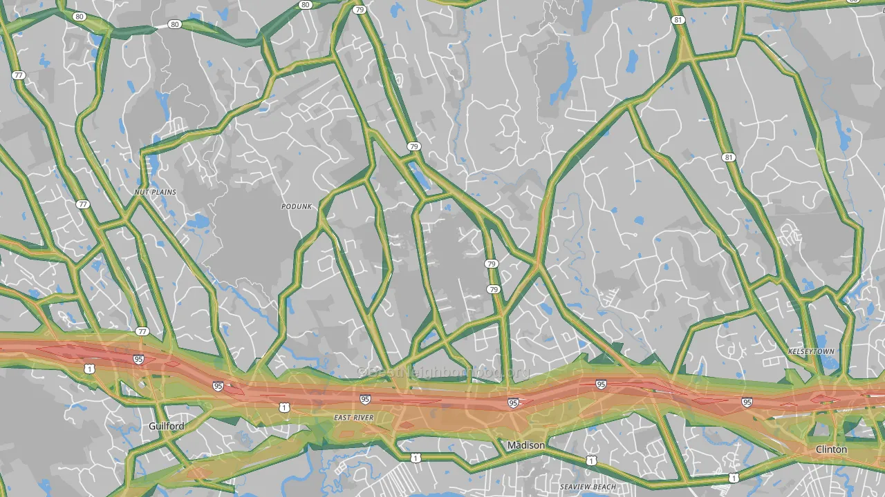 06443, CT Map of Noise Levels in 06443