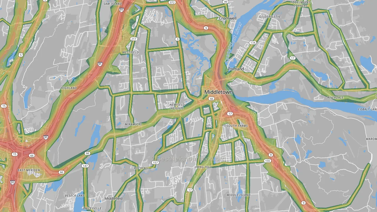06457, CT Map of Noise Levels in 06457