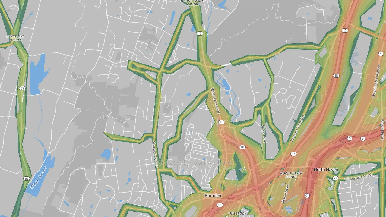 06518, CT Map of Noise Levels in 06518