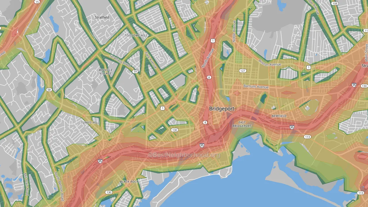 06604, CT Map of Noise Levels in 06604