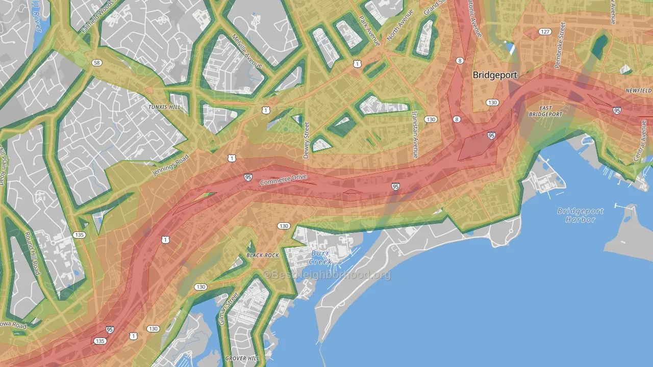 06605, CT Map of Noise Levels in 06605