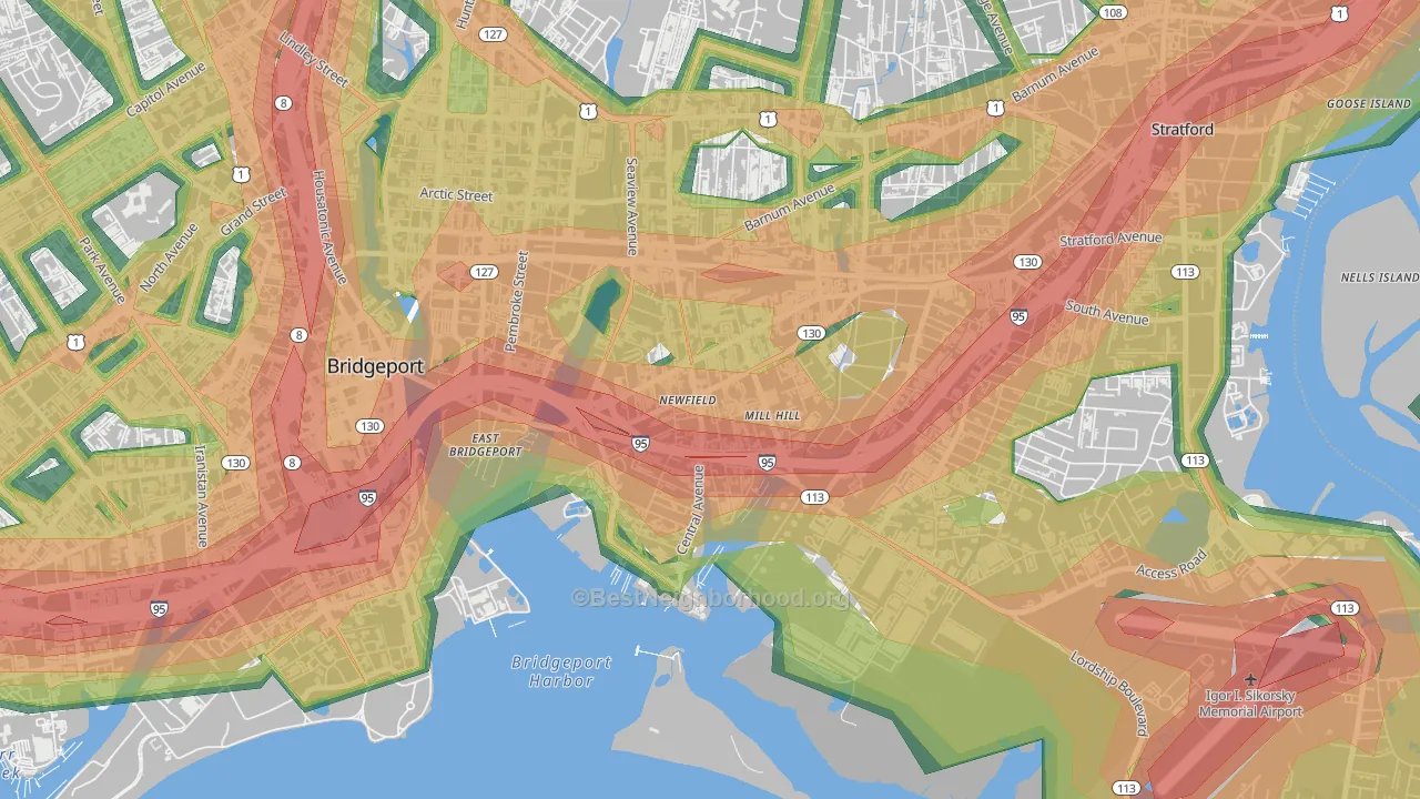 06607, CT Map of Noise Levels in 06607